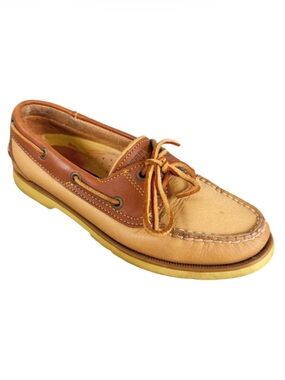 Sperry Top-sider brown tan leather slip on loafer boat shoes size 7
